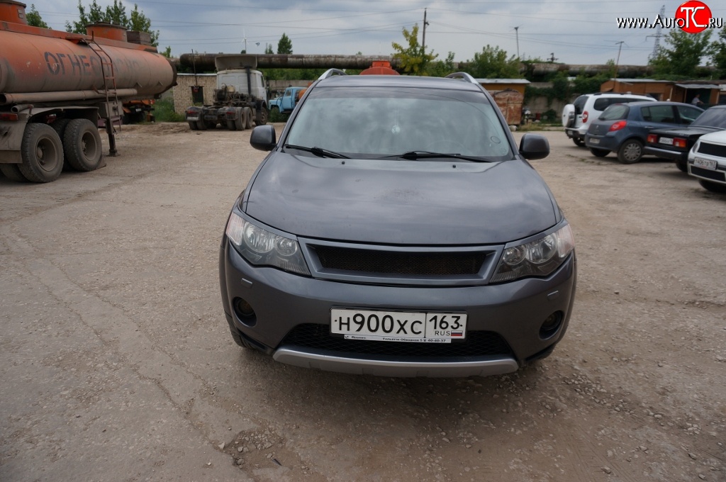 5 449 р. Решётка радиатора (рестайлинг) Sport  Mitsubishi Outlander  XL (2010-2013) (CW)  рестайлинг (Неокрашенная)  с доставкой в г. Кемерово