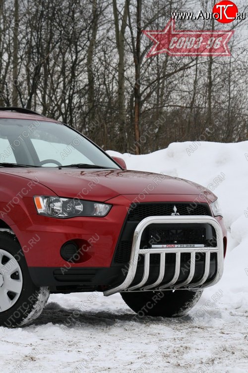16 064 р. Защита переднего бампера Souz-96 (d60) Mitsubishi Outlander XL (CW)  рестайлинг (2010-2013)  с доставкой в г. Кемерово