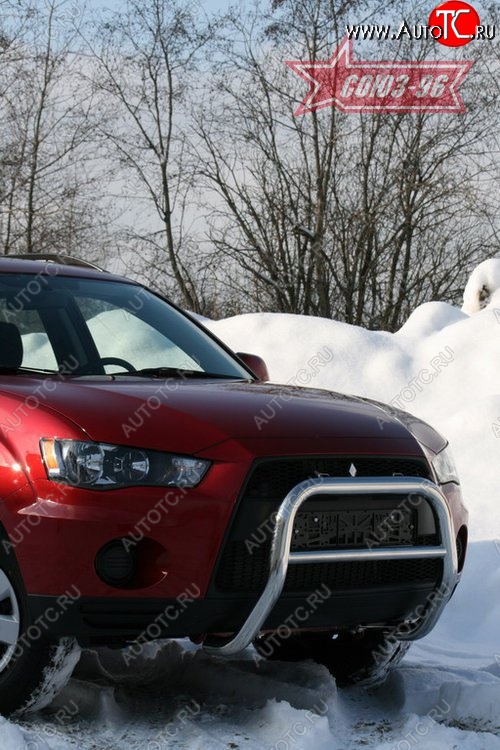 8 999 р. Защита переднего бампера Souz-96 (d60) Mitsubishi Outlander XL (CW)  рестайлинг (2010-2013)  с доставкой в г. Кемерово