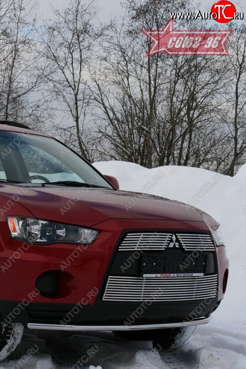 8 729 р. Защита переднего бампера из одинарной трубы диаметром 42мм Souz-96 Mitsubishi Outlander XL (CW)  рестайлинг (2010-2013)  с доставкой в г. Кемерово