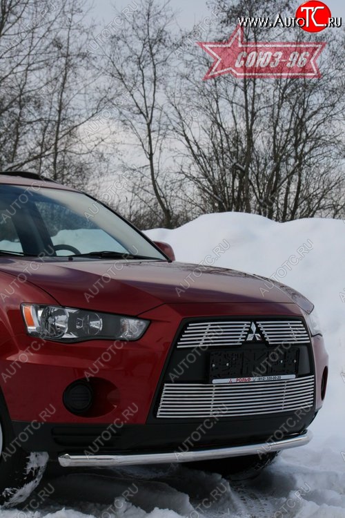 9 809 р. Защита переднего бампера из одинарной трубы (d60) Souz-96 Mitsubishi Outlander XL (CW)  рестайлинг (2010-2013)  с доставкой в г. Кемерово