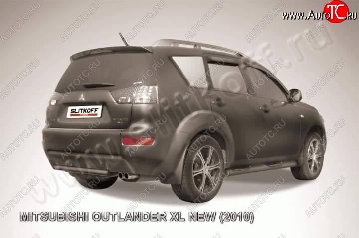 6 399 р. Защита задняя Slitkoff  Mitsubishi Outlander  XL (2010-2013) (CW)  рестайлинг (Цвет: серебристый)  с доставкой в г. Кемерово