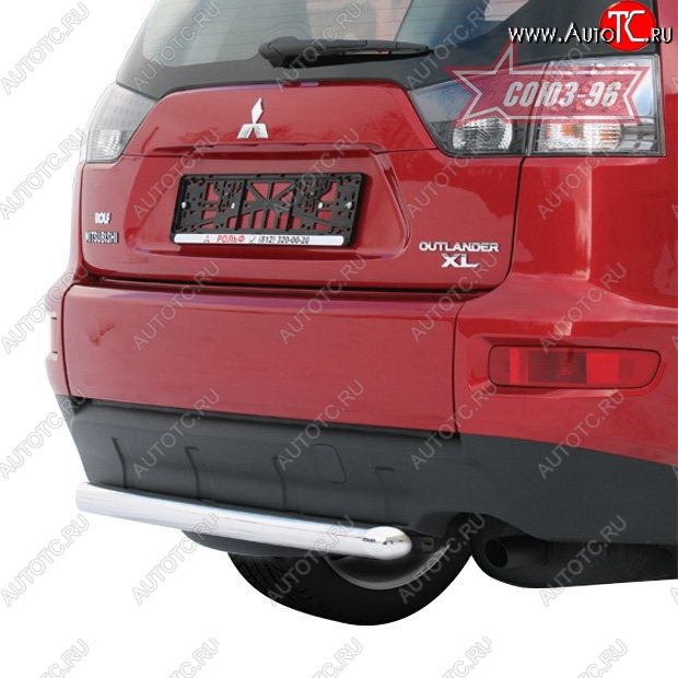 6 884 р. Защита заднего бампера Souz-96 (d60) Mitsubishi Outlander XL (CW)  рестайлинг (2010-2013)  с доставкой в г. Кемерово