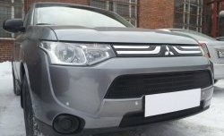 4 299 р. Сетка на бампер Russtal (черная) Mitsubishi Outlander GF дорестайлинг (2012-2014)  с доставкой в г. Кемерово. Увеличить фотографию 4