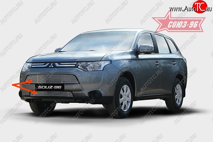 8 414 р. Декоративный элемент воздухозаборника Souz-96 (d10) Mitsubishi Outlander GF дорестайлинг (2012-2014)  с доставкой в г. Кемерово