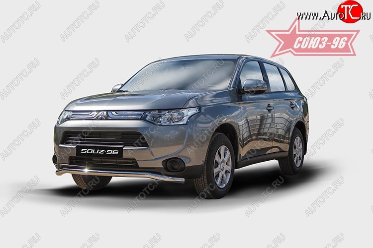 12 239 р. Защита переднего бампера одинарная Souz-96 Premium (d60) Mitsubishi Outlander GF дорестайлинг (2012-2014)  с доставкой в г. Кемерово