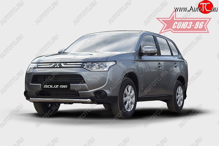 10 574 р. Защита переднего бампера одинарная Souz-96 (d60). Mitsubishi Outlander GF дорестайлинг (2012-2014)  с доставкой в г. Кемерово