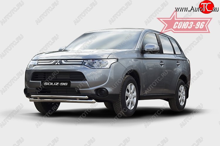 16 694 р. Защита переднего бампера одинарная Souz-96 (d60/42). Mitsubishi Outlander GF дорестайлинг (2012-2014)  с доставкой в г. Кемерово