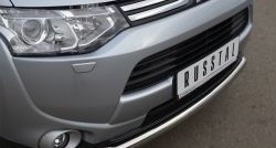 13 999 р. Одинарная защита переднего бампера диаметром 63 мм SLITKOFF  Mitsubishi Outlander  GF (2012-2014) дорестайлинг  с доставкой в г. Кемерово. Увеличить фотографию 2