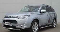 13 999 р. Одинарная защита переднего бампера диаметром 63 мм SLITKOFF  Mitsubishi Outlander  GF (2012-2014) дорестайлинг  с доставкой в г. Кемерово. Увеличить фотографию 4