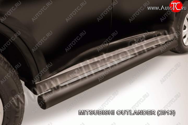 10 599 р. Защита порогов Slitkoff Mitsubishi Outlander GF дорестайлинг (2012-2014) (Цвет: серебристый)  с доставкой в г. Кемерово