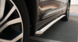 52 999 р. Защита порогов из круглой трубы диаметром 63 мм (рестайлинг) Russtal Mitsubishi Outlander GF 2-ой рестайлинг (2015-2018) (Защита порогов с со скосами на торцах (вариант 1))  с доставкой в г. Кемерово. Увеличить фотографию 3