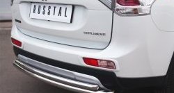 16 899 р. Защита заднего бампера (Ø63 и 42 мм, нержавейка) SLITKOFF  Mitsubishi Outlander  GF (2014-2016) 1-ый рестайлинг  с доставкой в г. Кемерово. Увеличить фотографию 3