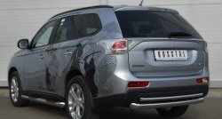 14 449 р. Защита заднего бампера (Ø76 и 42 мм, нержавейка) SLITKOFF Mitsubishi Outlander GF дорестайлинг (2012-2014)  с доставкой в г. Кемерово. Увеличить фотографию 4