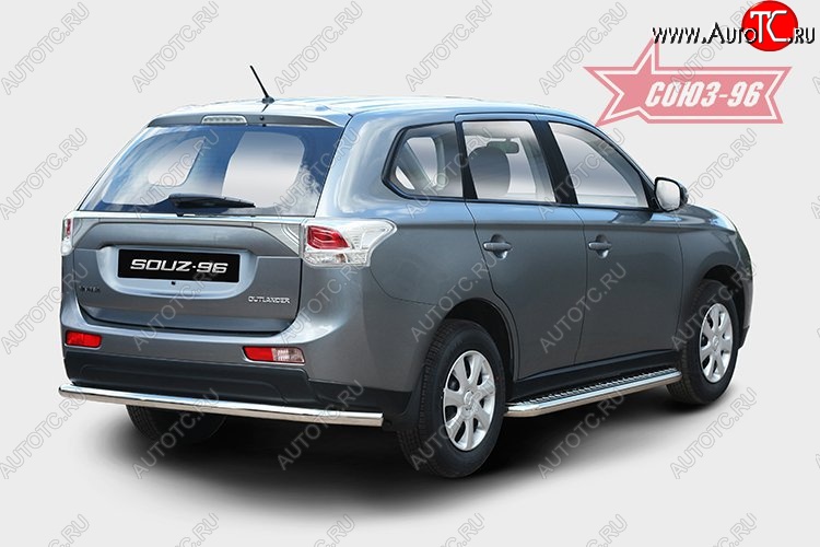 12 149 р. Защита заднего бампера Souz-96 Premium (d60) Mitsubishi Outlander GF дорестайлинг (2012-2014)  с доставкой в г. Кемерово