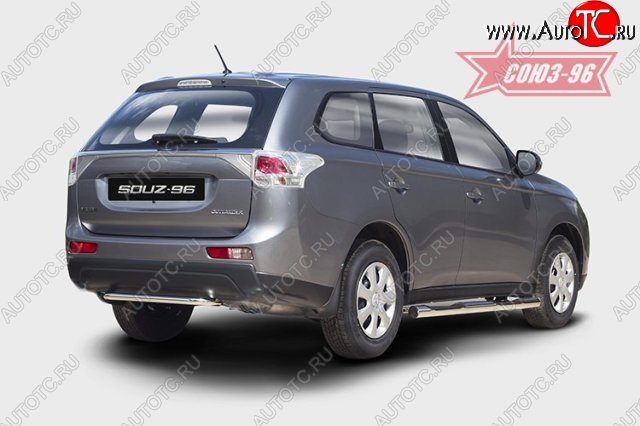 9 359 р. Узкая защита заднего бампера (d42) Souz-96 Mitsubishi Outlander GF дорестайлинг (2012-2014)  с доставкой в г. Кемерово