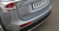 11 599 р. Защита заднего бампера (Ø75x42 мм, нержавейка) Russtal Mitsubishi Outlander GF дорестайлинг (2012-2014)  с доставкой в г. Кемерово. Увеличить фотографию 2