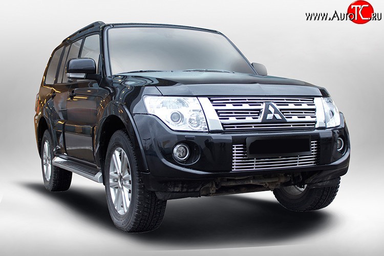5 999 р. Декоративная вставка воздухозаборника Berkut Mitsubishi Pajero 4 V90 2-ой рестайлинг (2014-2020)  с доставкой в г. Кемерово