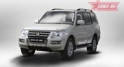 Декоративный элемент воздухозаборника Souz-96 нержавеющая сталь Mitsubishi Pajero 4 V90 2-ой рестайлинг (2014-2020) (Хром загл. d16)