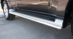 15 849 р. Защита порогов из круглой трубы диаметром 42 мм SLITKOFF Mitsubishi Pajero 4 V90 2-ой рестайлинг (2014-2020)  с доставкой в г. Кемерово. Увеличить фотографию 2