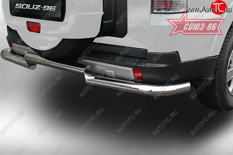 14 669 р. Защита заднего бампера Souz-96 (d75) Mitsubishi Pajero 4 V90 2-ой рестайлинг (2014-2020)  с доставкой в г. Кемерово