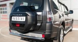 18 699 р. Защита заднего бампера (Ø76 мм, нержавейка) SLITKOFF Mitsubishi Pajero 4 V90 2-ой рестайлинг (2014-2020)  с доставкой в г. Кемерово. Увеличить фотографию 2