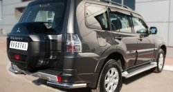 11 999 р. Защита заднего бампера (Ø63 мм уголки, нержавейка) SLITKOFF  Mitsubishi Pajero  4 V90 (2014-2020) 2-ой рестайлинг  с доставкой в г. Кемерово. Увеличить фотографию 4