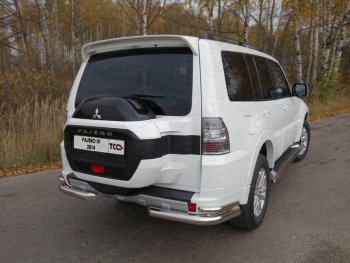 Защита заднего бампера (уголки двойные) ТСС 76,1/42,4 мм Mitsubishi Pajero  4 V90 (2014-2020) 2-ой рестайлинг
