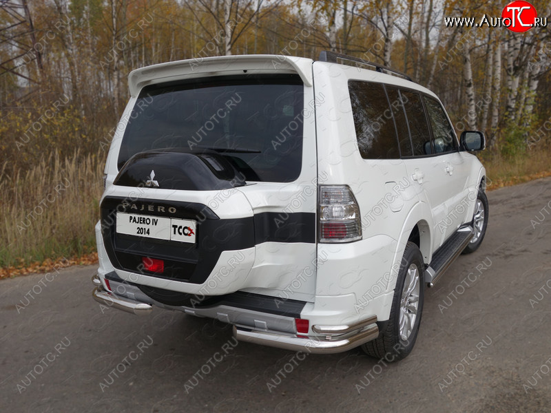 26 499 р. Защита заднего бампера (уголки двойные) ТСС 76,1/42,4 мм  Mitsubishi Pajero  4 V90 (2014-2020) 2-ой рестайлинг  с доставкой в г. Кемерово