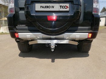 Фаркоп (тягово-сцепное устройство) TCC (надпись Pajero) Mitsubishi Pajero ( 4 V90,  4 V80) (2006-2020) дорестайлинг, 1-ый рестайлинг, 3 дв. 1-ый рестайлинг, 2-ой рестайлинг (Оцинкованный, шар E - нержавейка)