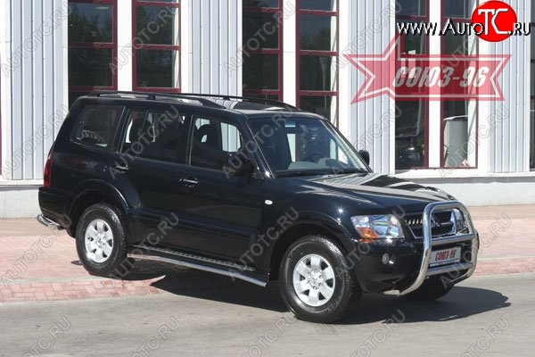 18 359 р. Защита переднего бампера Souz-96 (d76) Mitsubishi Pajero 3 V70 дорестайлинг (1999-2003)  с доставкой в г. Кемерово