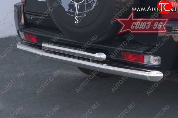 16 514 р. Двойная защита заднего бампера Souz-96 (d76/60) Mitsubishi Pajero 3 V70 дорестайлинг (1999-2003)  с доставкой в г. Кемерово