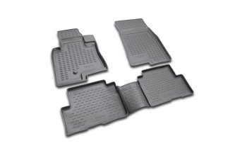 Комплект 3D ковриков салона Element (полиуретан) Mitsubishi Pajero 3 V70 дорестайлинг (1999-2003) (Серые)