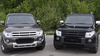 15 699 р. Накладка на передний бампер BROOMER Design Mitsubishi Pajero 4 V80 3 дв. 1-ый рестайлинг (2011-2014) (Неокрашенная)  с доставкой в г. Кемерово. Увеличить фотографию 4