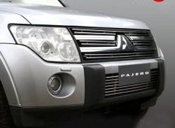 5 799 р. Декоративная вставка воздухозаборника дорестайлинг Berkut Mitsubishi Pajero 4 V80 дорестайлинг (2006-2011)  с доставкой в г. Кемерово. Увеличить фотографию 1