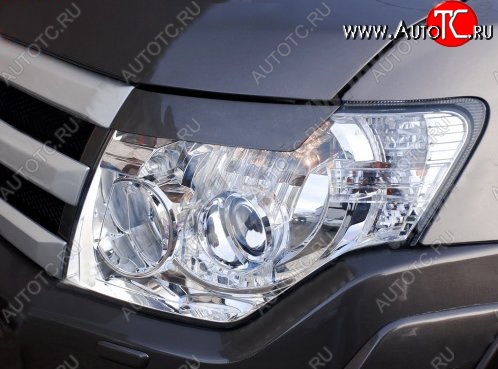 1 149 р. Реснички на фары Tuning-Sport  Mitsubishi Pajero ( 4 V90,  4 V80) (2006-2015) дорестайлинг, 1-ый рестайлинг, 3 дв. 1-ый рестайлинг (Неокрашенные)  с доставкой в г. Кемерово