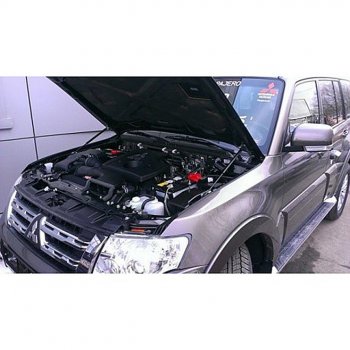 2 349 р. Упоры капота Russtal Mitsubishi Pajero 4 V80 дорестайлинг (2006-2011)  с доставкой в г. Кемерово. Увеличить фотографию 1