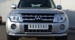 21 999 р. Защита переднего бампера (2 трубыØ76 и 42 мм, нержавейка) SLITKOFF  Mitsubishi Pajero ( 4 V90,  4 V80) (2011-2015) 1-ый рестайлинг, 3 дв. 1-ый рестайлинг  с доставкой в г. Кемерово. Увеличить фотографию 1