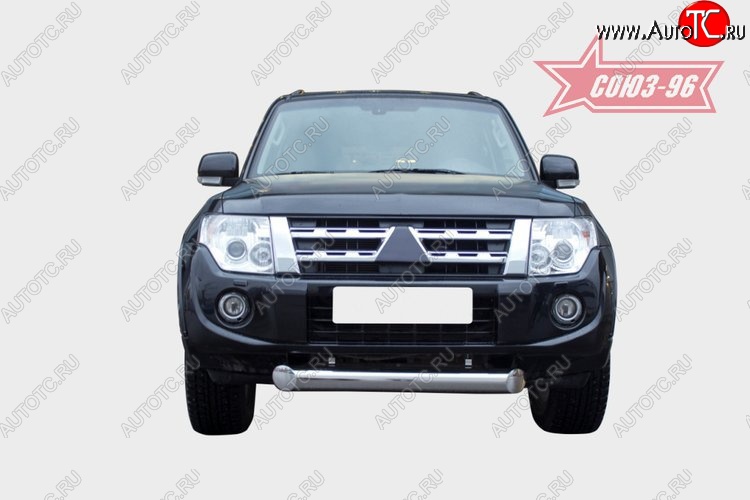 32 939 р. Защита переднего бампера одинарная Souz-96 (d100) Mitsubishi Pajero 4 V90 2-ой рестайлинг (2014-2020)  с доставкой в г. Кемерово