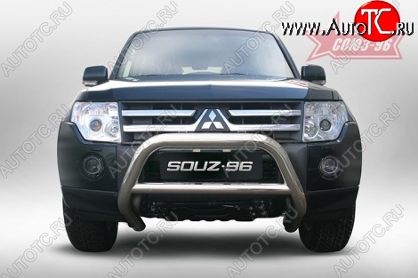 13 319 р. Защита переднего бампера Souz-96 (d76)  Mitsubishi Pajero ( 4 V90,  4 V80) (2006-2011) дорестайлинг  с доставкой в г. Кемерово