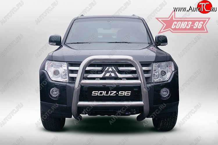 15 749 р. Защита переднего бампера Souz-96 (d76)  Mitsubishi Pajero ( 4 V90,  4 V80) (2006-2011) дорестайлинг  с доставкой в г. Кемерово