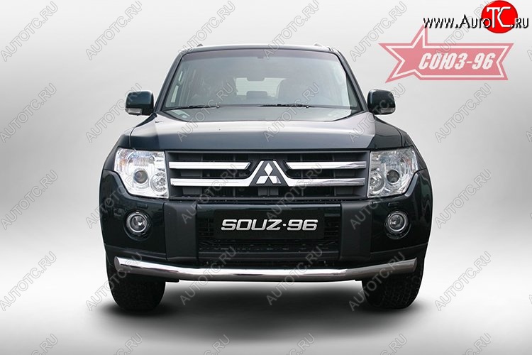 10 799 р. Защита переднего бампера (d76) Souz-96 Mitsubishi Pajero 4 V80 дорестайлинг (2006-2011)  с доставкой в г. Кемерово