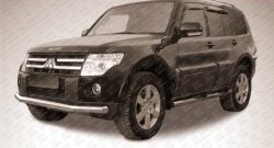 13 499 р. Одинарная защита переднего бампера из трубы диаметром 76 мм Slitkoff Mitsubishi Pajero 4 V80 дорестайлинг (2006-2011) (Нержавейка, Полированная)  с доставкой в г. Кемерово. Увеличить фотографию 1