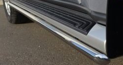 67 999 р. Защита порогов из круглой трубы диаметром 42 мм Russtal Mitsubishi Pajero 4 V90 дорестайлинг (2006-2011) (Защита порогов с со скосами на торцах (вариант 1))  с доставкой в г. Кемерово. Увеличить фотографию 2