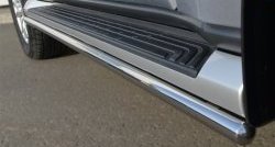 67 999 р. Защита порогов из круглой трубы диаметром 42 мм Russtal Mitsubishi Pajero 4 V90 дорестайлинг (2006-2011) (Защита порогов с со скосами на торцах (вариант 1))  с доставкой в г. Кемерово. Увеличить фотографию 5