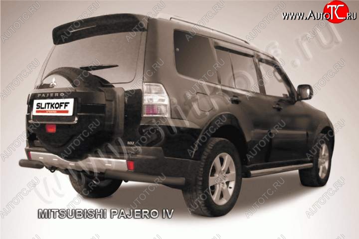 7 999 р. Уголки d76  Mitsubishi Pajero  4 V90 (2006-2015) дорестайлинг, 1-ый рестайлинг (Цвет: серебристый)  с доставкой в г. Кемерово