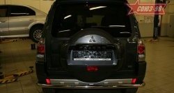 Защита заднего бампера Souz-96 (d60) Mitsubishi Pajero 4 V80 дорестайлинг (2006-2011) (полированная нержавейка)