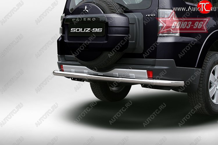 10 889 р. Защита заднего бампера Souz-96 5 дв. (d60) Mitsubishi Pajero 4 V90 дорестайлинг (2006-2011)  с доставкой в г. Кемерово