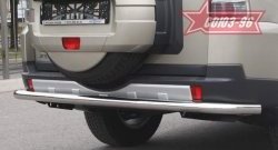 Защита заднего бампера Souz-96 (d76) Mitsubishi Pajero 4 V90 дорестайлинг (2006-2011) (полированная нержавейка)