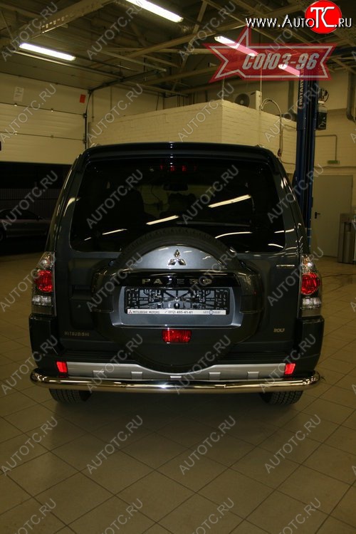 14 102 р. Защита заднего бампера Souz-96 3 дв. (d76) Mitsubishi Pajero 4 V90 дорестайлинг (2006-2011)  с доставкой в г. Кемерово